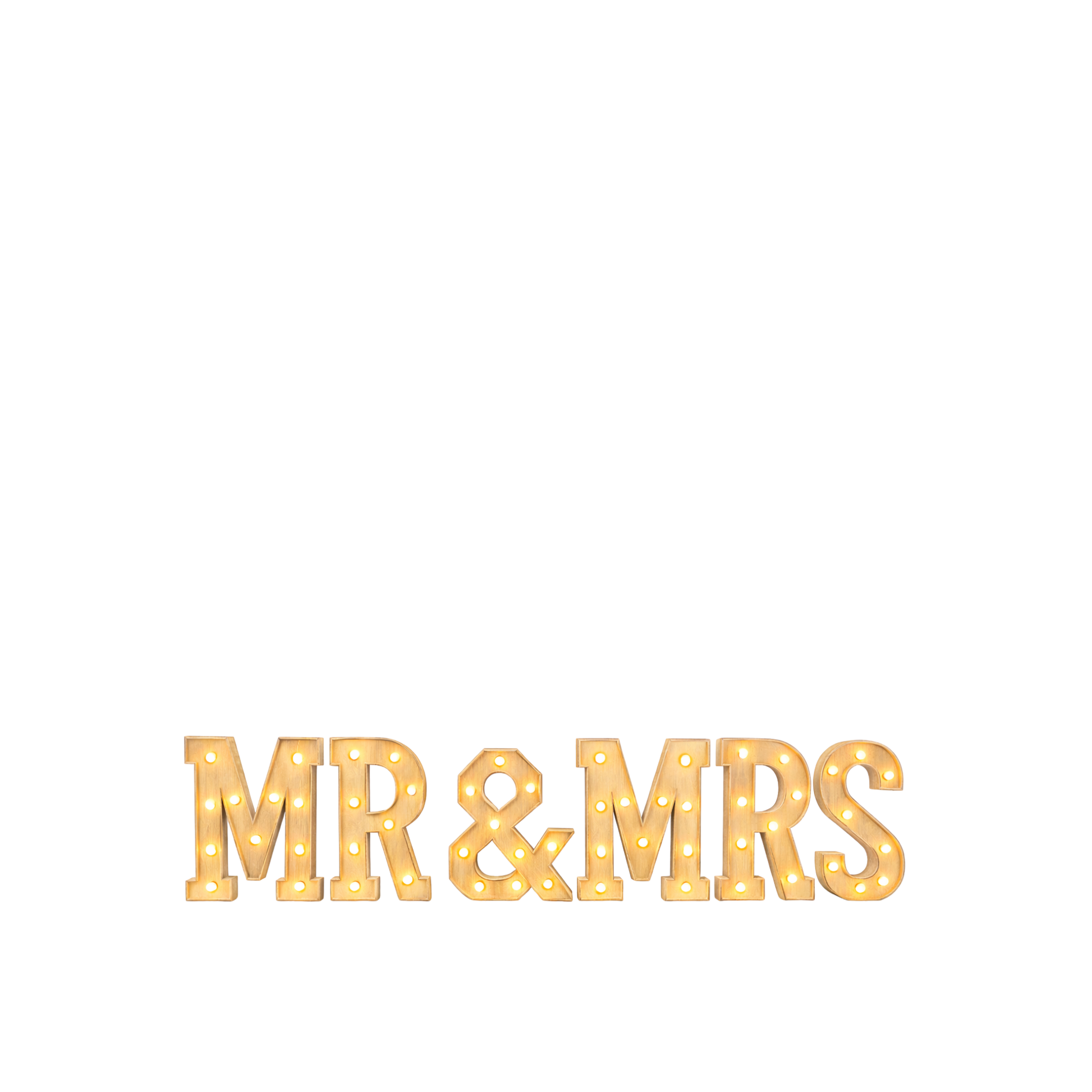 Wood Marquee "Mr & Mrs" 3' Tall 21.5" Wide Extension Cord Needed