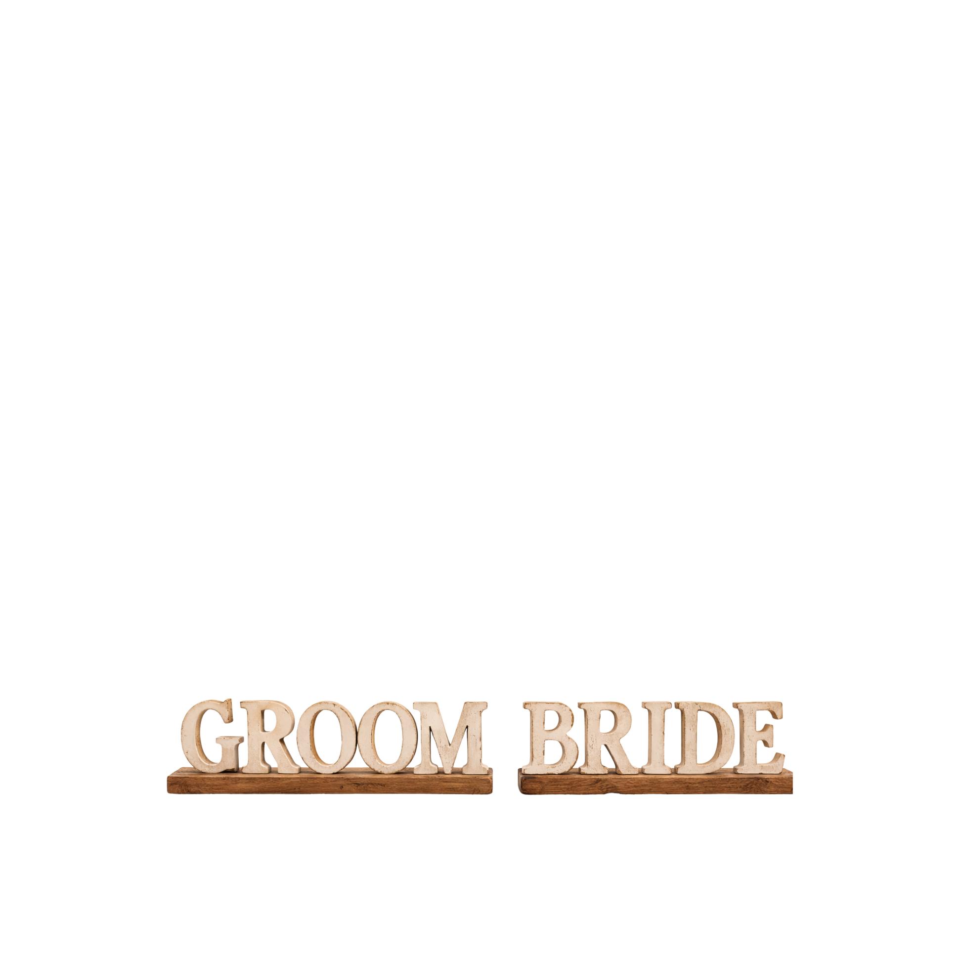 Wooden Signs Vintage Style “Groom” & “Bride”