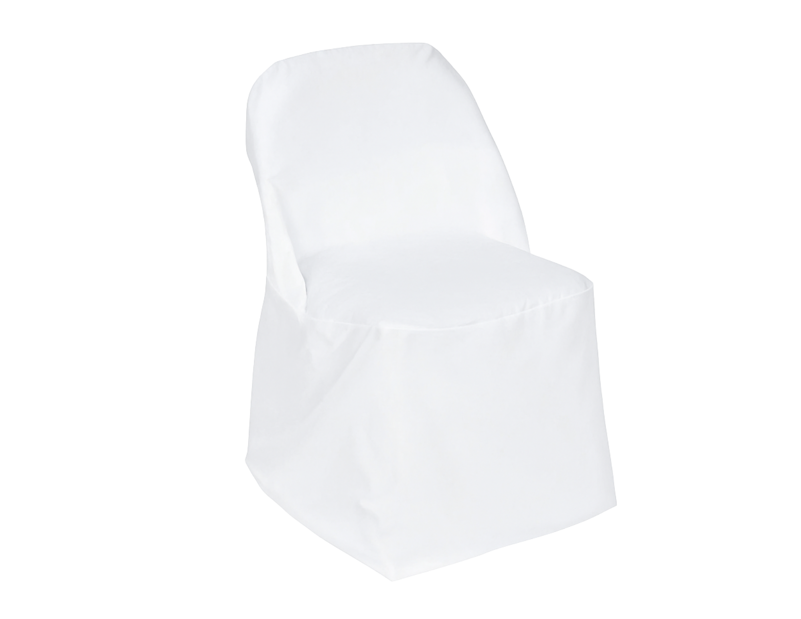 White Solid Folding Chair Cover