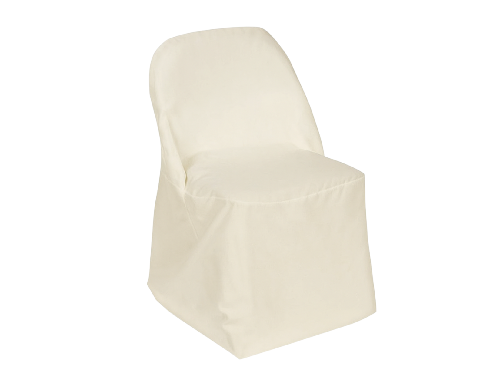 Ivory Solid Folding Chair Cover