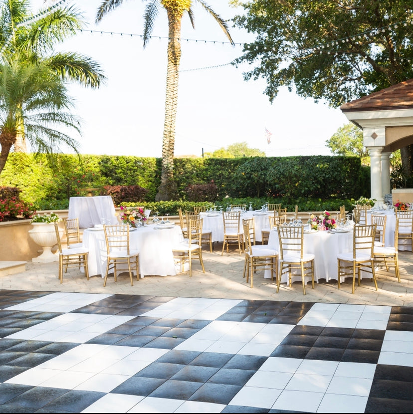 Black & White Checkered Dance Floor 3' x 3' Sections - Sq / Ft Price $3.50