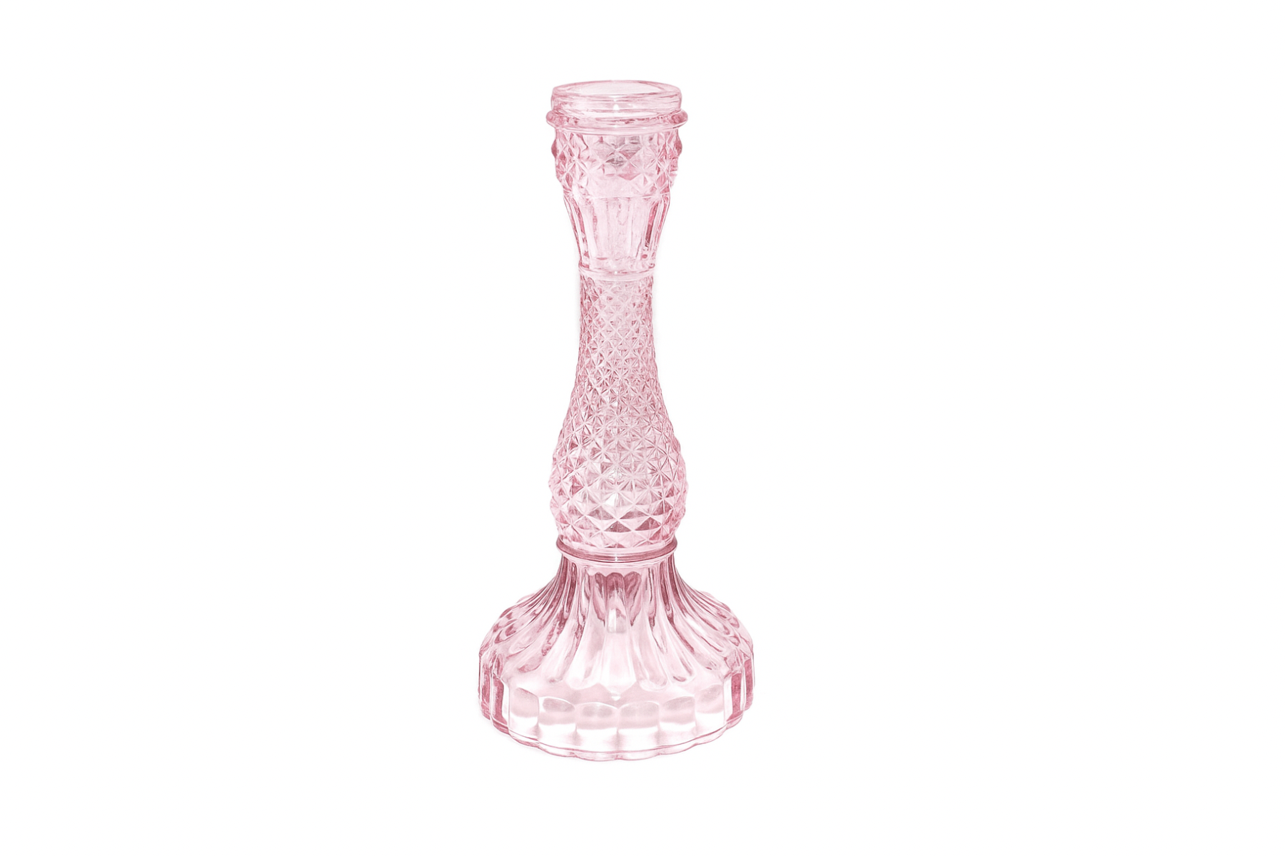 Pink Candle Holder Small 3 1/3" Ø x 6 3/4" H