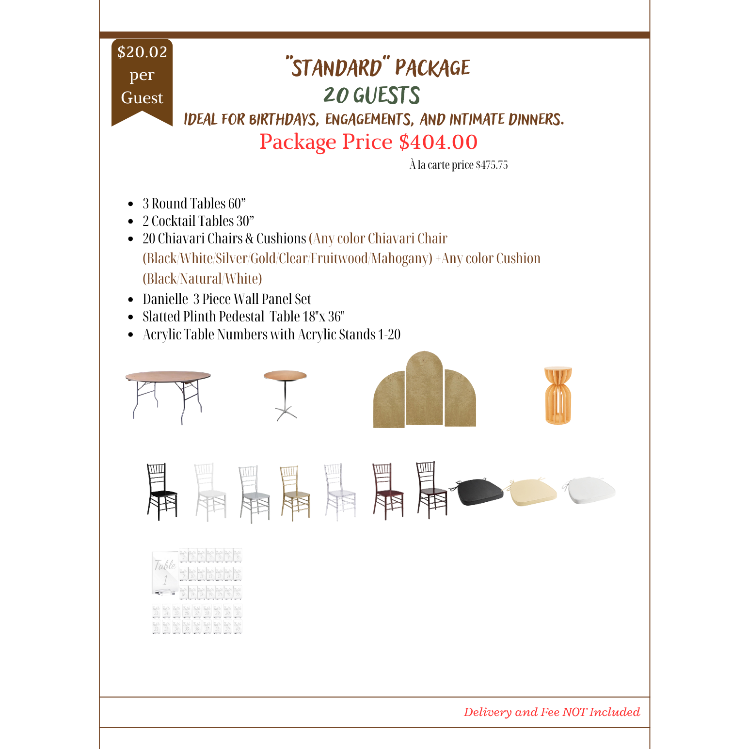 "Standart" Package - 20 guests