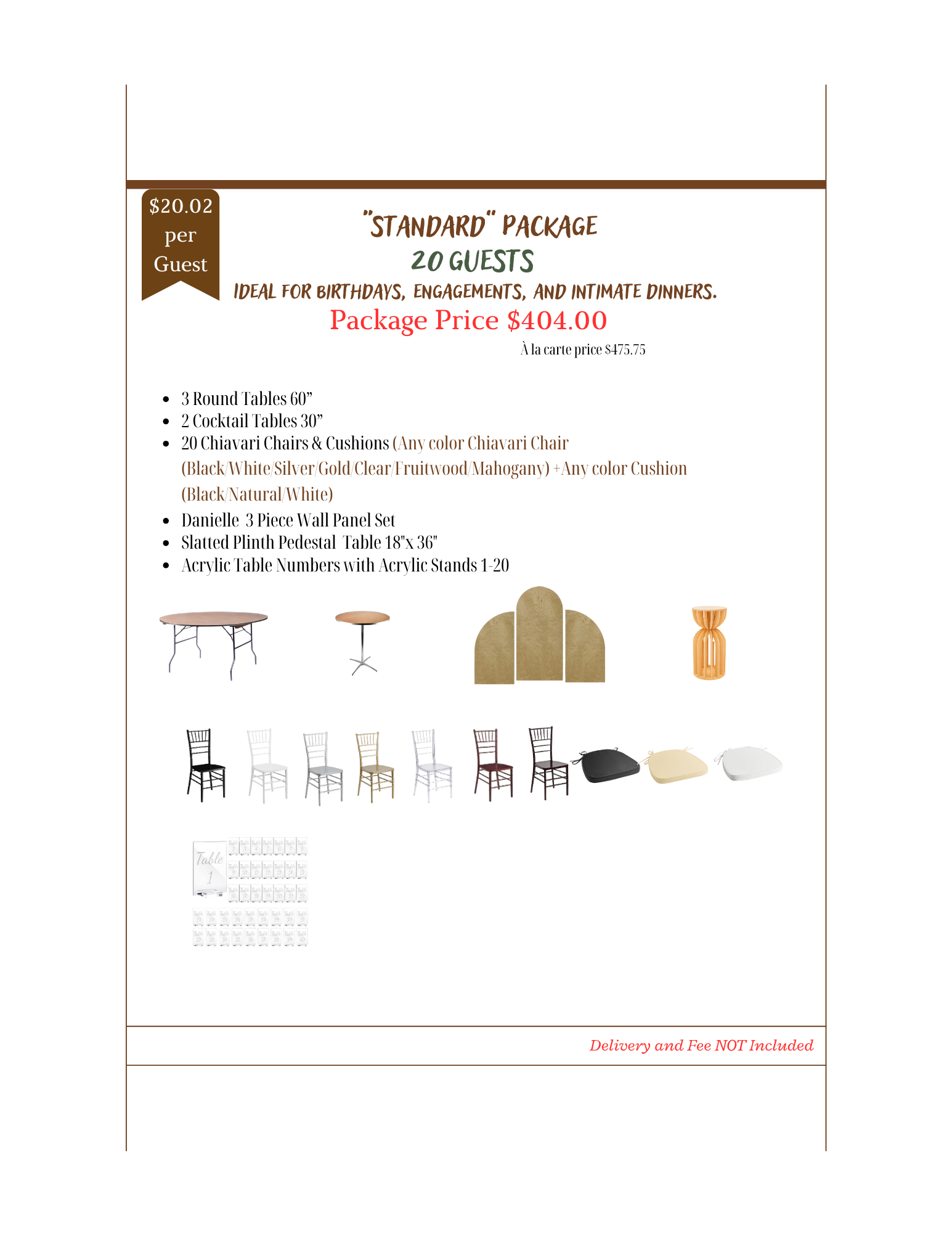 "Standart" Package - 20 guests