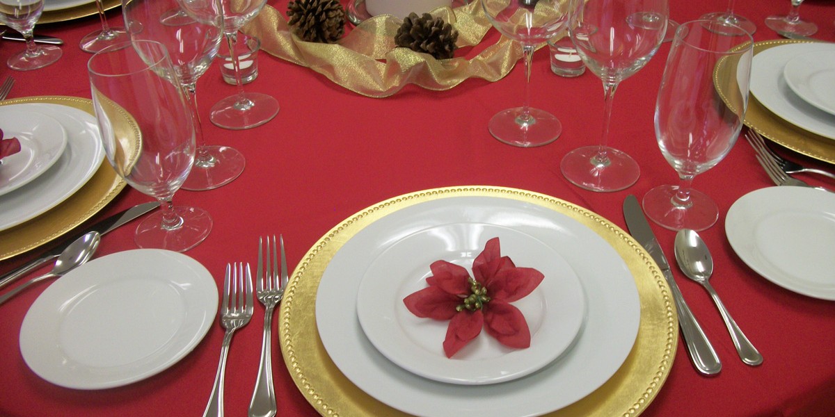 Red and Gold Themed Party Rentals