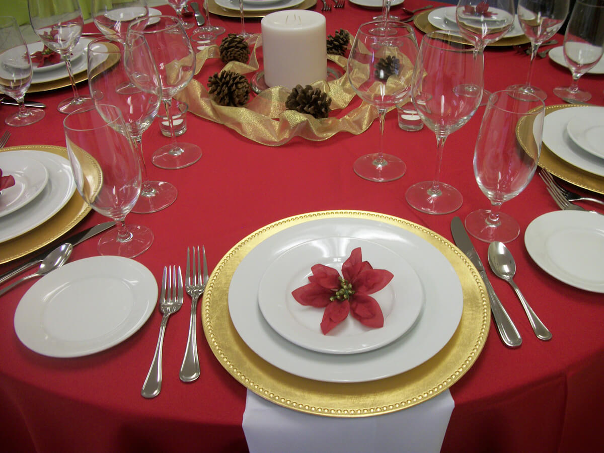 Red and Gold Themed Party Rentals