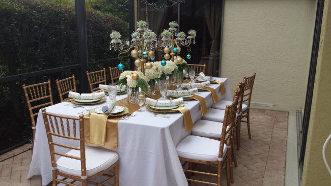 White and Gold Themed Party Rentals