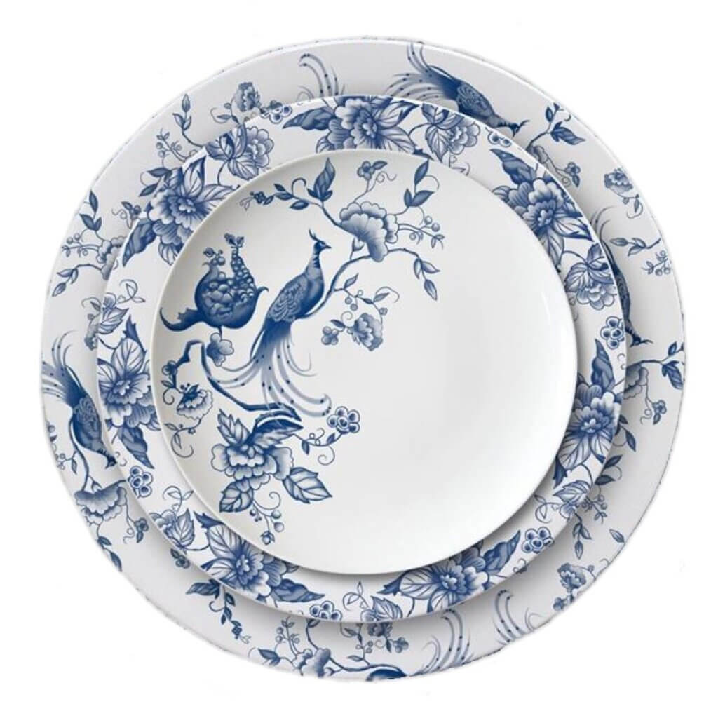 Party Rental Floral Peacock Bone China Dinnerware SW Florida Exclusive Affair