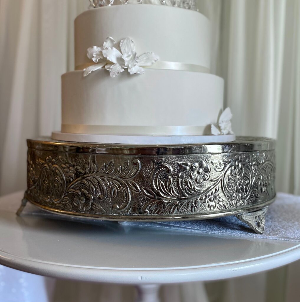 Party Rental Silver Cake Stand 18" SW Florida Exclusive Affair